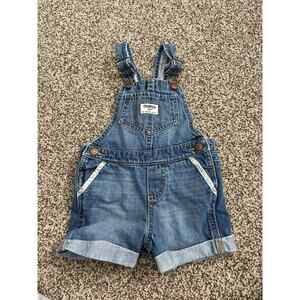 Osh Kosh Bgosh Vestbak Overalls Blue Denim Floral Ruffles Girls 18 months Shorts